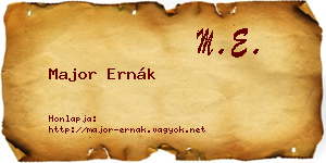 Major Ernák névjegykártya